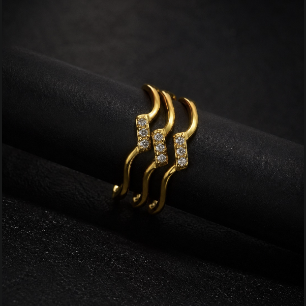 Radiant Wave Ring Set