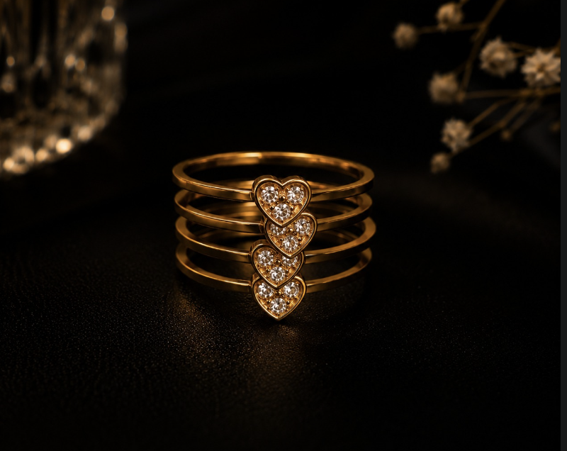 Heart Harmony Ring Stack