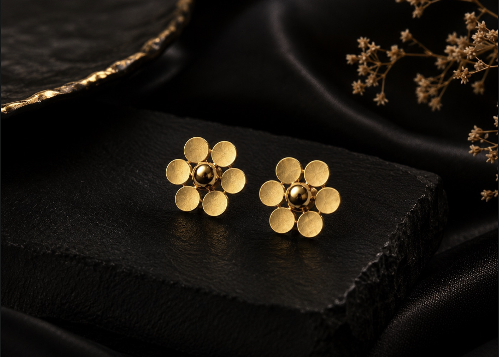 [AVEEN-ER-010] Golden Daisy Studs