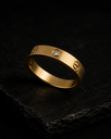 Golden Solitaire Ring