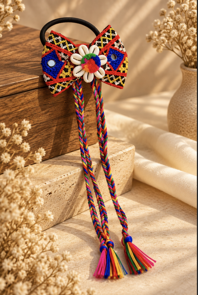 [AVEEN-HB-003] Rangoli Floral Bow Hair Band