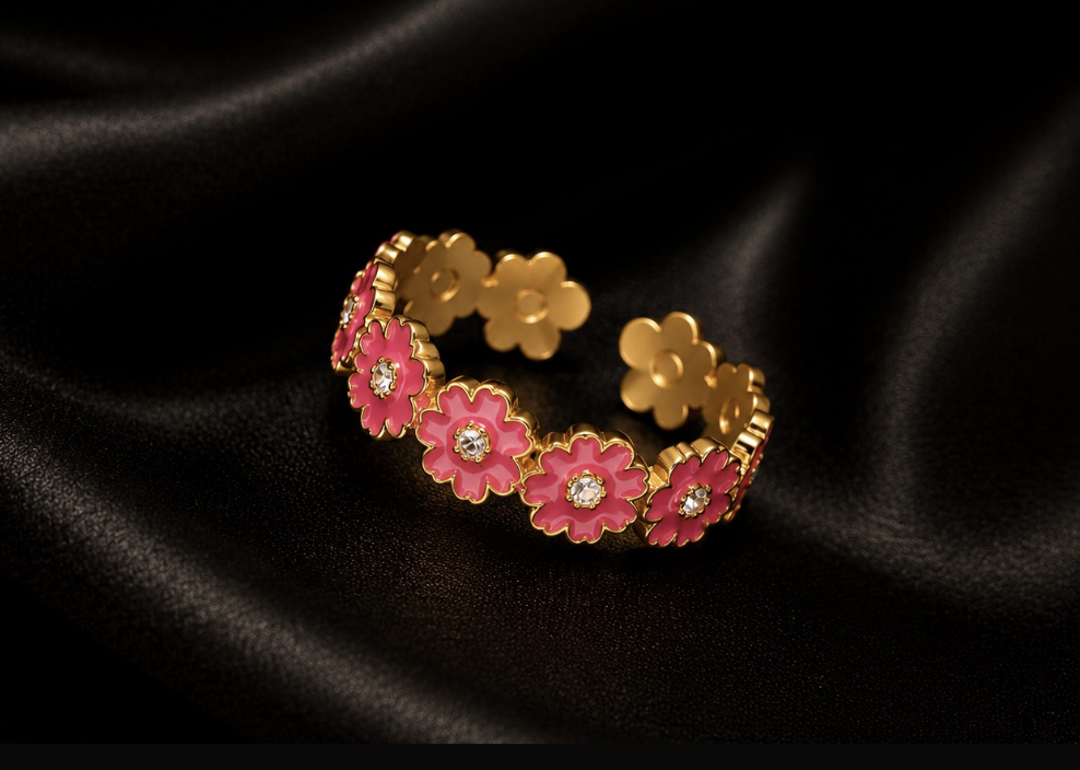 Pink Petal Bloom Ring
